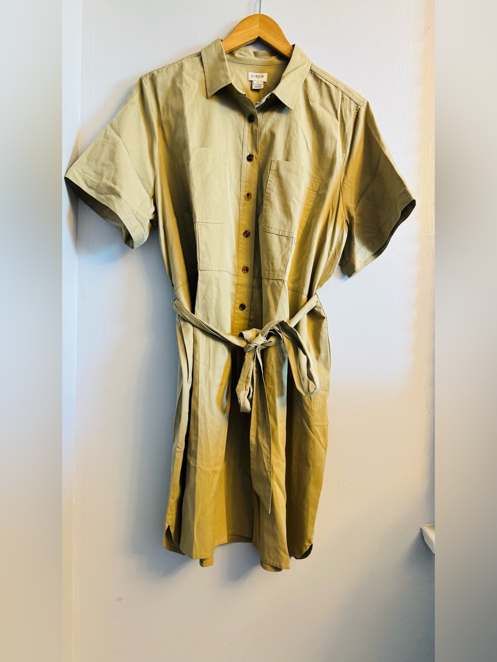 J.Crew Factory NWT Deep Moss Utility Shirtdress Belted Women’s Size 22